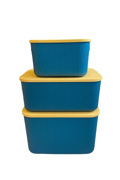 3 Boy Set Yeşil 6.2 - 13 - 21 Lt Storage Çok Amaçlı Dolap Içi Düzenleyici,saklama Kutusu - 2