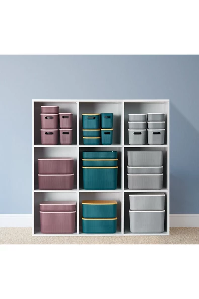 5 Parça Mor Storage Set Kapaklı Dolap Içi Düzenleyici, Sepet, Çorap, Kıyafet Düzenleyici - 2