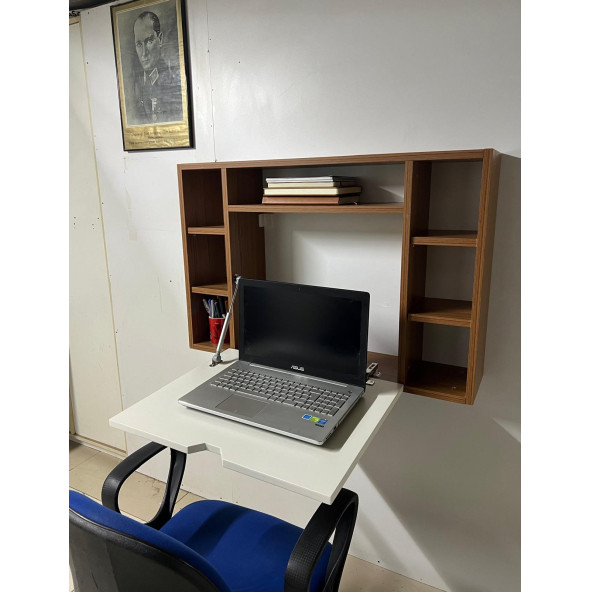 DUVARA MONTE KİTAP-LEPTOP ÇALIŞMA MASASI - 2