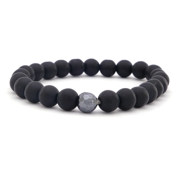 Siyah Oniks  Doğal Taş Erkek Bileklik EBLK-402 ürün görseli 1