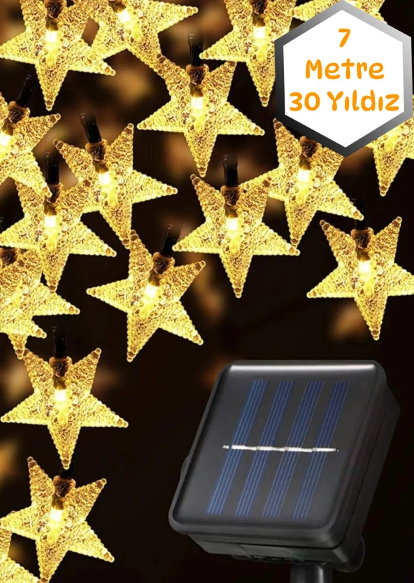 Su Geçirmez Solar Güneş Enerjili 8 Fonksiyonlu Günışığı 7 Metre 30 Yıldızlı Led Aydınlatma - 6