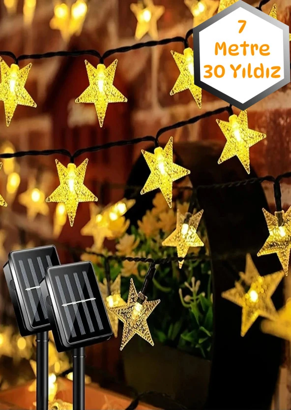 Su Geçirmez Solar Güneş Enerjili 8 Fonksiyonlu Günışığı 7 Metre 30 Yıldızlı Led Aydınlatma - 7