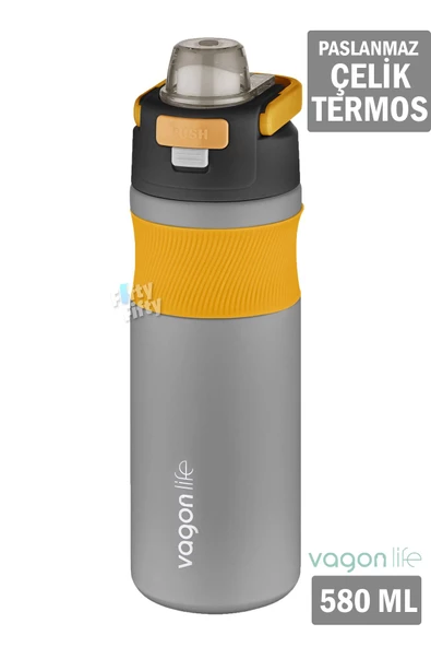 Vagonlife 580 ML Çelik Termos Pipetli/Pipetsiz(Rahat İçim) Kaydırmaz Gövde-FFVGN033580ML - 2