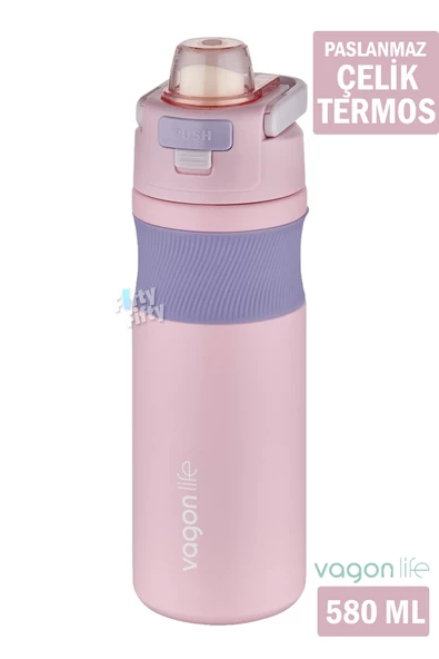 Vagonlife 580 ML Çelik Termos Pipetli/Pipetsiz(Rahat İçim) Kaydırmaz Gövde-FFVGN033580ML - 10