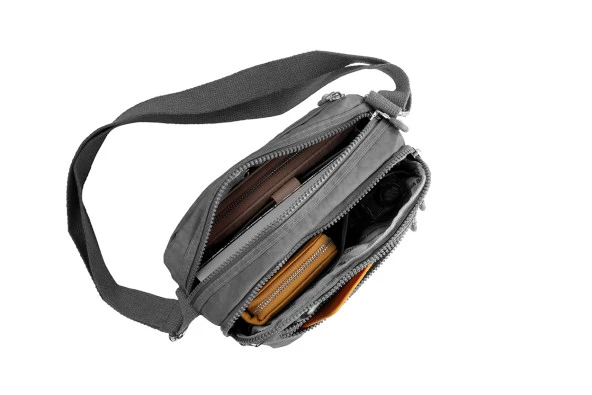 Bagacar 216 Klinkır Kaliteli Kumaş Bayan Çapraz Omuz Çantası Gri - 4