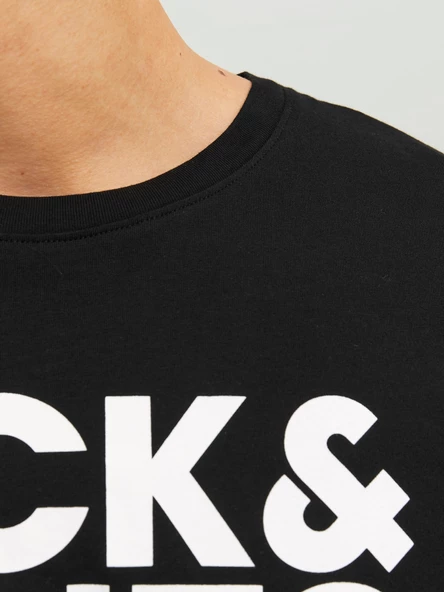 JACK JONES Yazılı Erkek Bisiklet Yaka Tişört 12151955 - 6