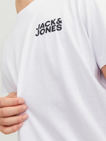 JACK JONES Yazılı Erkek Bisiklet Yaka Tişört 12151955 - 4