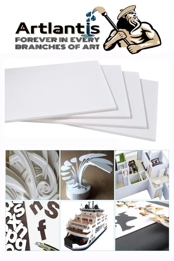 Maket Kartonu Siyah Fotoblok 3 mm 50x70 cm 5 Adet Hobi Sanat Okul Köpüklü Straforlu Maket Kartonu - 5