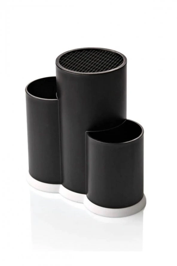 3 Bölmeli Kaşıklık - Şef Bıçaklık Standı Siyah - 2