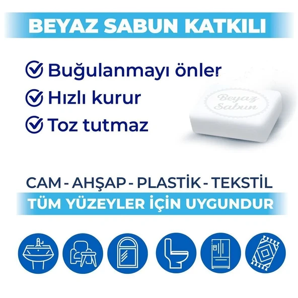 Bingo Clean Yüzey Temizlik Havlusu 96 Yaprak Beyaz Sabun Plastik Kapaklı (4 Lü Set) 384 Yaprak - 4