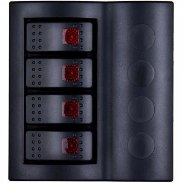 BFY Otomatik Sigortalı Işıklı Switch Panel, 4 Anahtarlı
