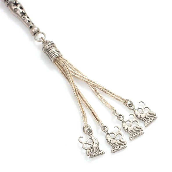 925 Ayar Gümüş Mercan Taşlı Tesbih - Resim 3