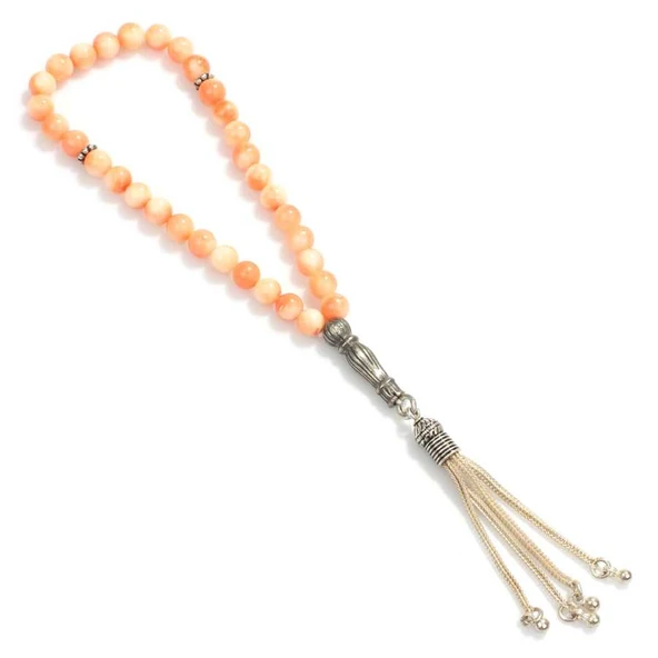 Gümüş Mercan Taş Tesbih - Resim 3