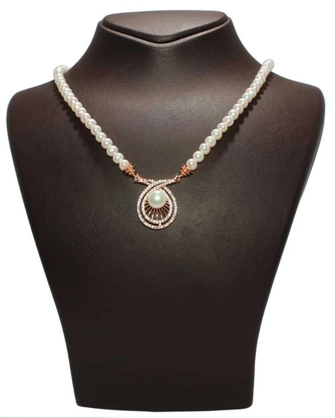 Gümüş İnci Kolye, Pembe - Resim 2