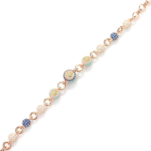 925 Ayar Gümüş Süzme Toplu Doç Zincirli Bileklik ürün görseli