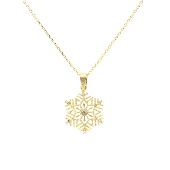 925 Ayar Gümüş Kar Tanesi Kolye ürün görseli