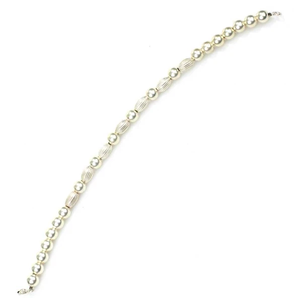 925 Ayar Gümüş Top ve Badem Bileklik - Resim 4