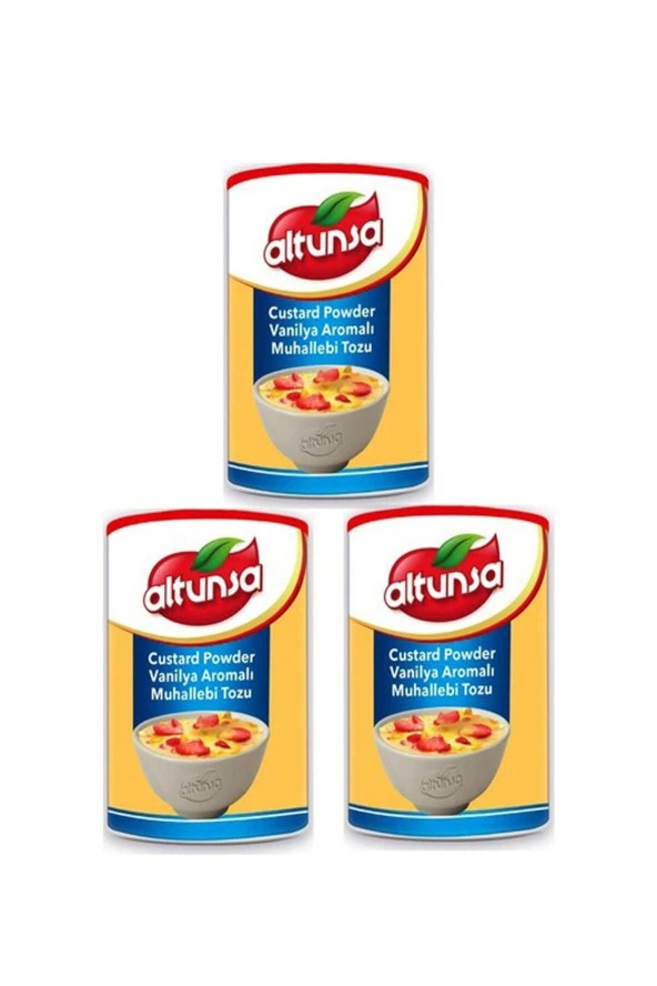 ALTUNSA Custard Powder Vanılya Aromalı "Muhallebı Tozu" 250 G X 3Adet