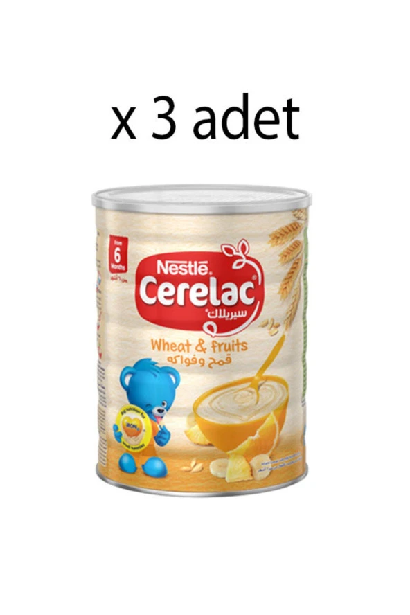 NESTLE Cerelac Wheat And Fruits (Buğday Ve Meyve) 400 Gr X3 Adet