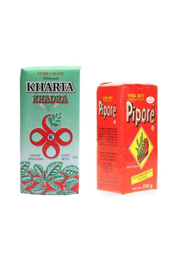PİPORE Mate Çayı 250 Gr + Kharta Yeşil Yapra Mate Çayı 250Gr - 1