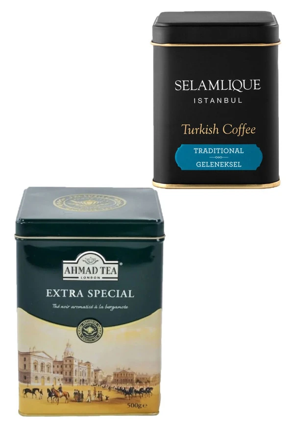 SELAMLİQUE 125G Geleneksel Türk Kahvesi + Ahmad Tea Extra Specıal Teneke 500G