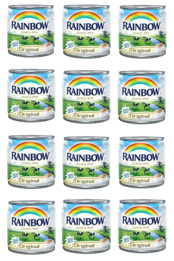 RAİNBOW Evaporated Milk Quality Milk 170 Gr X12 Adet