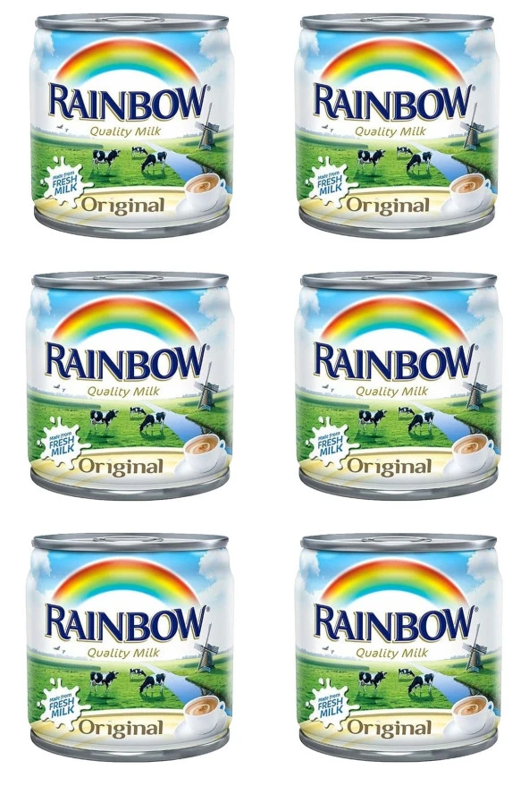 RAİNBOW Evaporated Milk Quality Milk 170 Gr X6 Adet