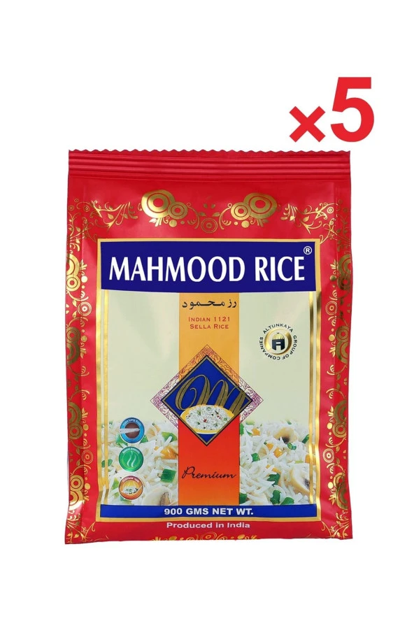 MAHMOOD RICE Basmati 1121 Pirinç 900 Gr X 5 Adet