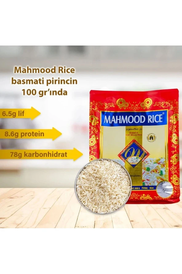MAHMOOD RICE 1121 Basmati Pirinç 900 Gr - 3