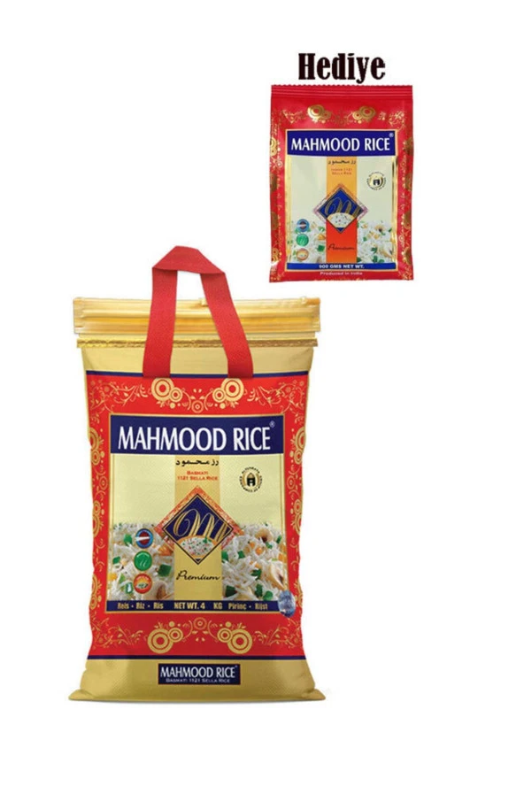 MAHMOOD RICE Mahmood Rice Basmati Pirinç 4 Kg Mahmood Rice Basmati Pirinç 900 Gr Hediye