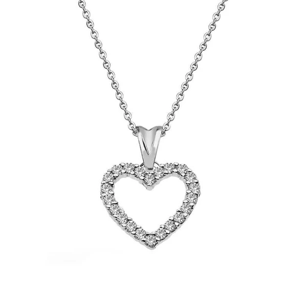 925 Ayar Gümüş Taşlı Kalp Kolye - Resim 2