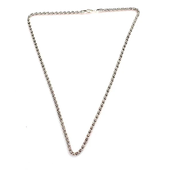 925 Ayar Gümüş Arnavut Zincir - Resim 3