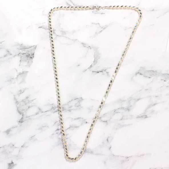 925 Ayar Gümüş Pullu Zincir - Resim 3