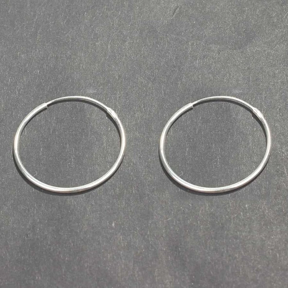 925 Ayar Gümüş Halka Küpe ürün görseli 1