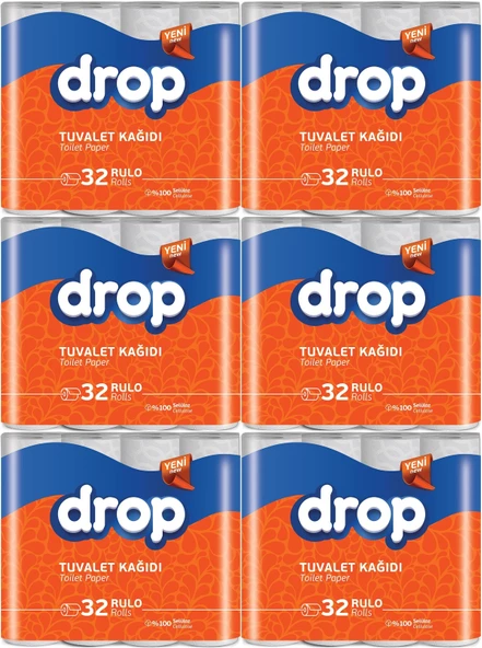 Drop Tuvalet Kağıdı Çift Katlı 192 Li Paket (6PK*32)