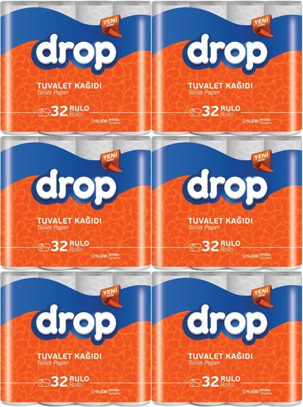 Drop Tuvalet Kağıdı Çift Katlı 192 Li Paket (6PK*32)