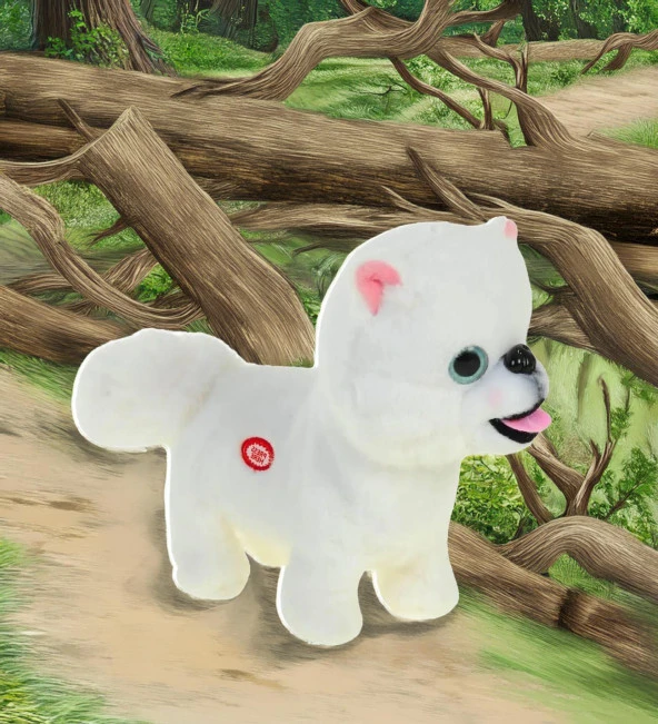 Yürüyen, Ses Tekrarlı, Hareketli Sevimli Peluş Köpek Boo - Cute Pomeranian - 5