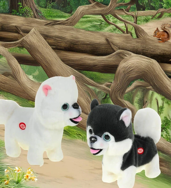 Yürüyen, Ses Tekrarlı, Hareketli Sevimli Peluş Köpek Boo - Cute Pomeranian - 7