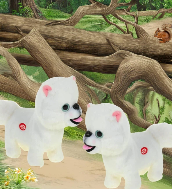 Yürüyen, Ses Tekrarlı, Hareketli Sevimli Peluş Köpek Boo - Cute Pomeranian - 9
