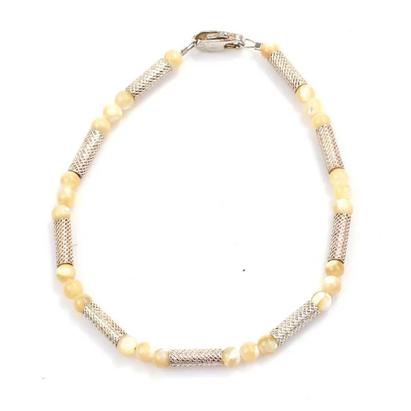 925 Ayar Gümüş AyTaşı Taşlı İnce Bileklik ürün görseli 1