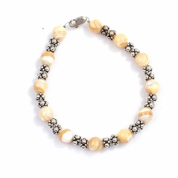 Gümüş Sedef Taşlı Bileklik ürün görseli 1