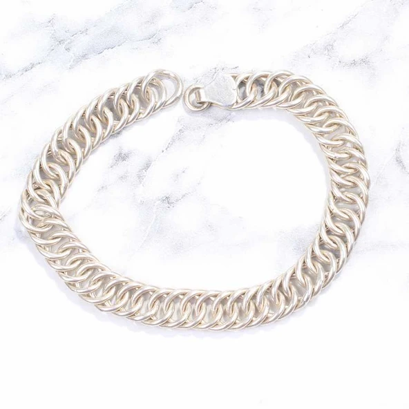 925 Ayar Gümüş Zincir Bileklik - Resim 2