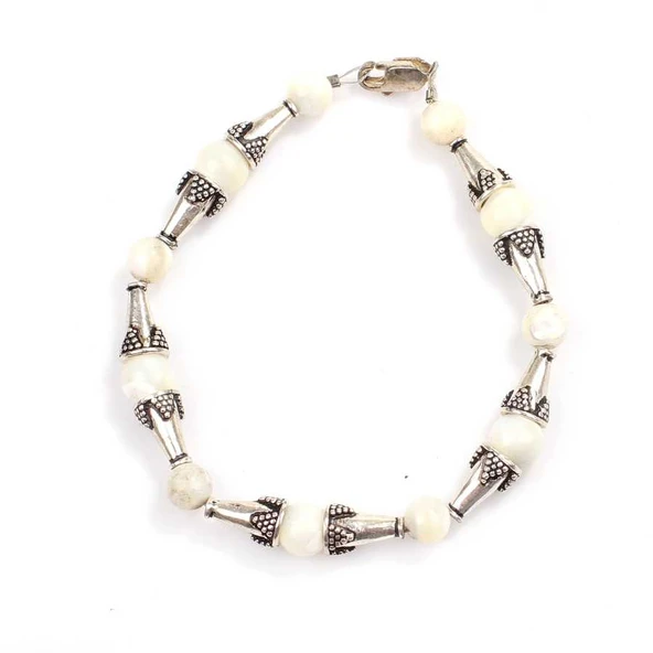 925 Ayar Gümüş AyTaşı Taşlı Bileklik ürün görseli