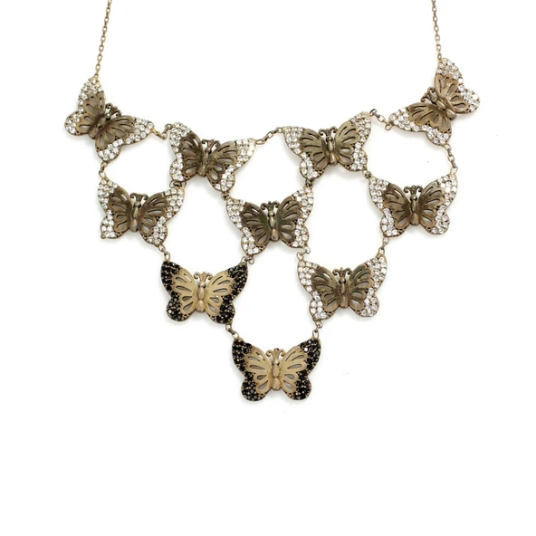 925  Ayar Gümüş On Kelebek Kolye - Resim 3