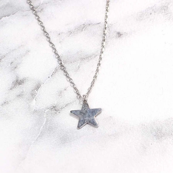 925 Ayar Gümüş Yıldız Kolye - Resim 2