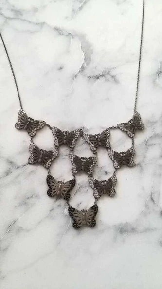 925  Ayar Gümüş On Kelebek Kolye ürün görseli