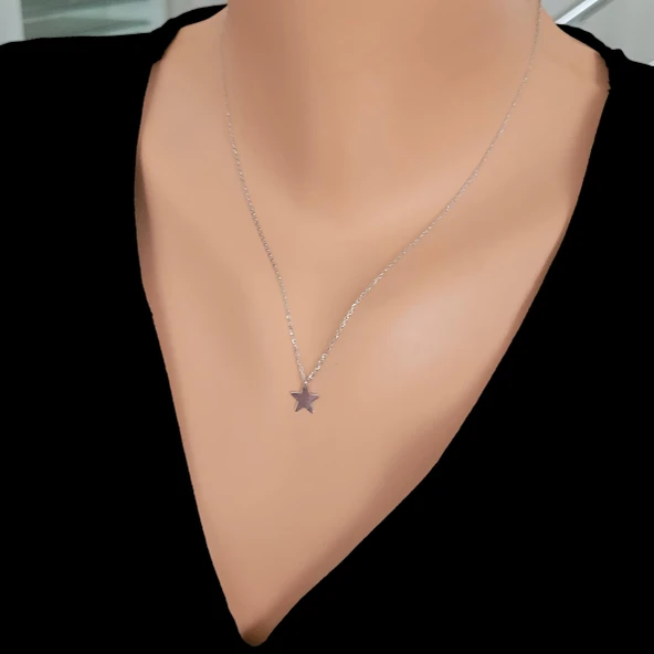 925 Ayar Gümüş Yıldız Kolye ürün görseli