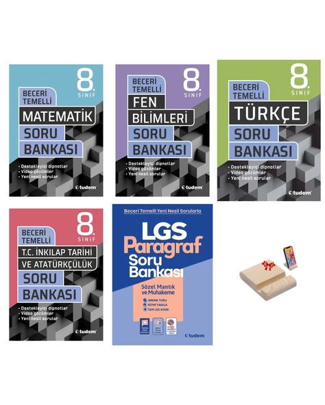 LGS 8. Sınıf Beceri Temelli Soru Bankası Matematik Fen Türkçe İnkılap ve Paragraf 5li Set