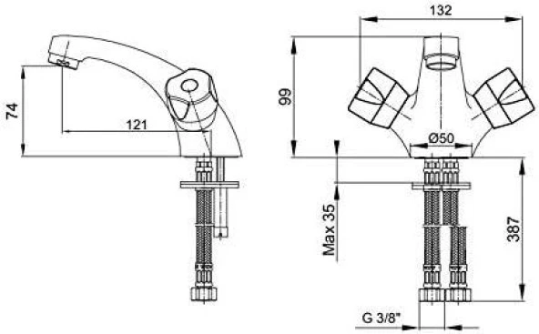 ECA PINAR TEK GÖVDE LAVABO BATARYASI - 2