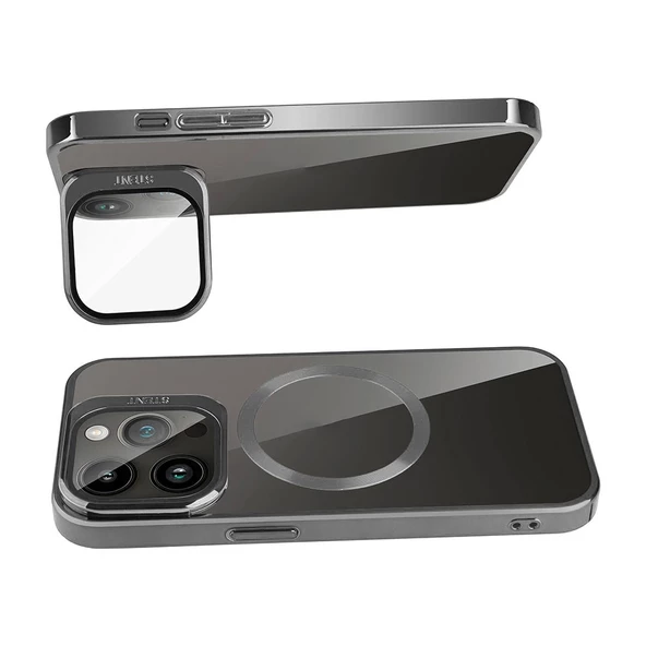 iPhone 15 Pro  Uyumlu KılıfMagsafe Wireless Şarj Özellikli Standlı Klon Kapak - 2